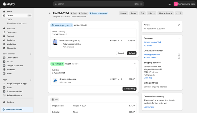 How it works - Shopify return screenshot